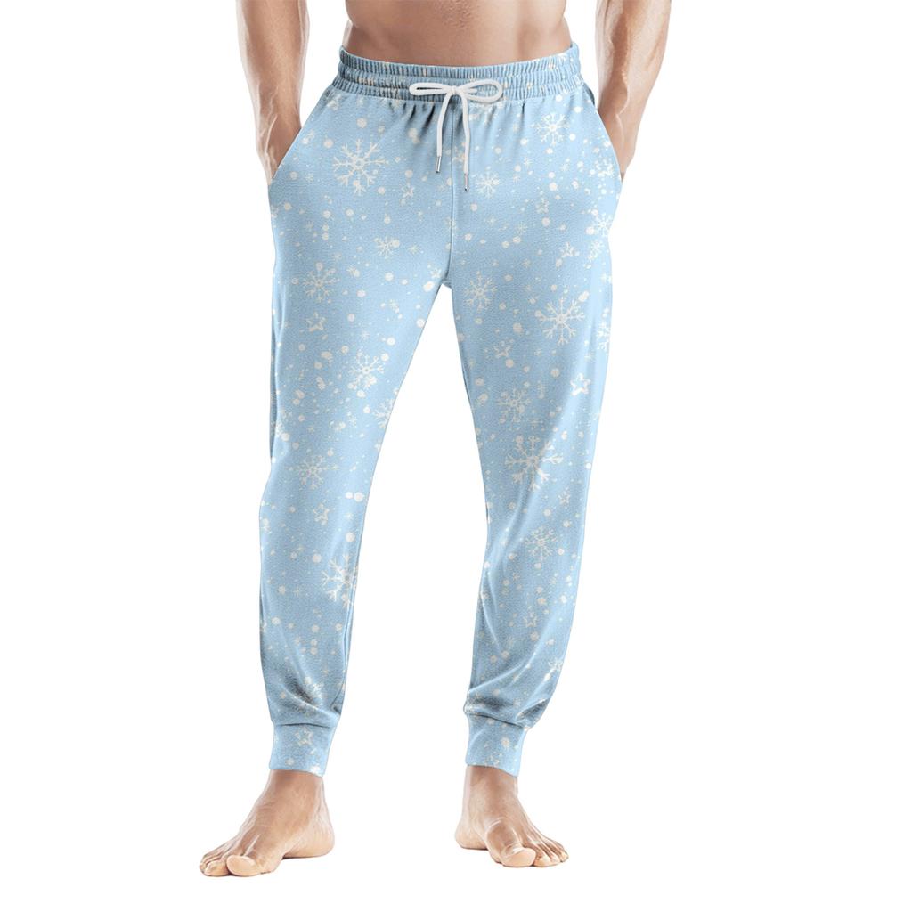 Men's Drawstring Pocket Casual Pants, Checkered Striped Printed Pocket Casual Pants, Home Sleeping Pants