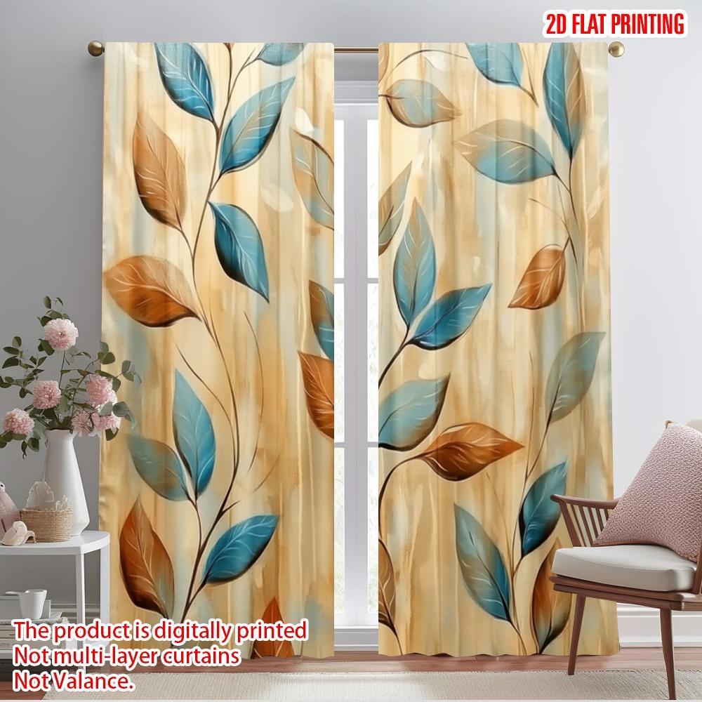 

2pcs,2D plane printing Curtains Autumn Foliage Art Versatile Fabric (without rod) Home Decor Ldeal for Kitchen Living Room 52.50×116.00 CM 2pcs