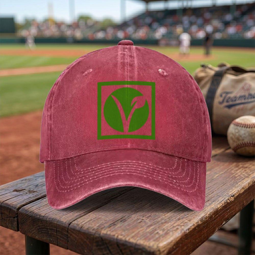 Exquisite Veganism Logo Washed Baseball Cap Adjustable Buckle Design Lightweight And Breathable AllSeason Unisex Suitable f