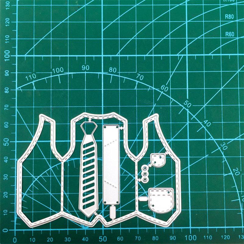 Herre Skjorte og Slips Vest Metallmal Stansing Preging Dies for DIY Scrapbooking Papirkort Preging Håndverk Dekor