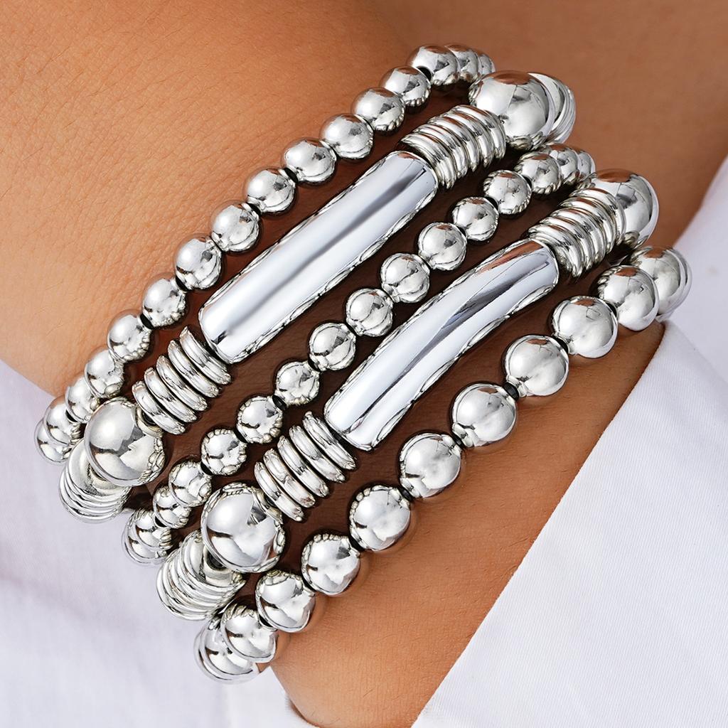 5Pcs/ Set Bohemia Minimalism Multilayer Love Heart Hollow Out Open Mouth Bracelet Set for Women Metal Chain Bangle Zircon Gifts