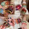 Gradient Acrylic Patchwork Bracelet - High-End Luxury, European & American Style, Distinctive & Bold Design.
