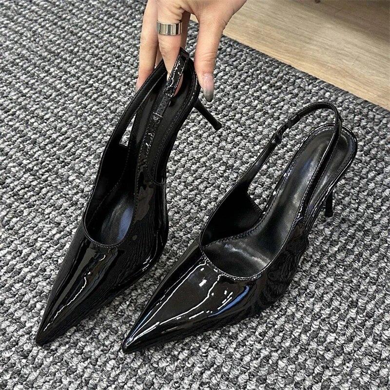 

Eilyken модные женские кожаные туфли на высоком каблуке с острым носком на шпильке, шикарные вечерние туфли