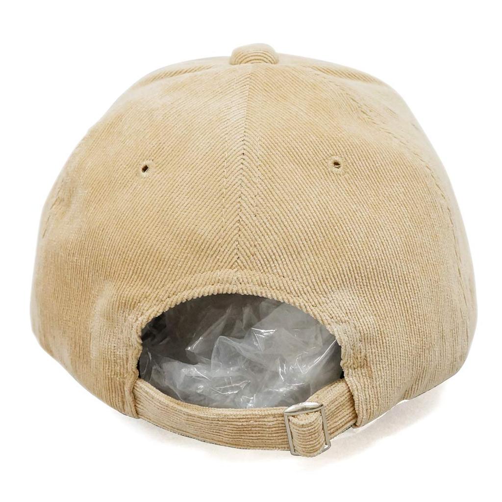 Keys Corduroy Cap with Embroidered for Men and Women Logo, Polyester, Beige,