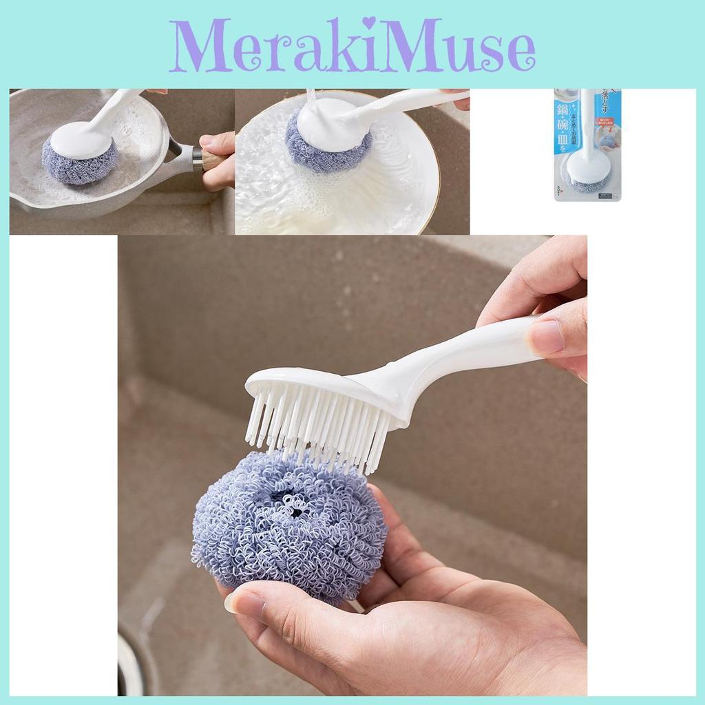 Kitchen Cleaning Brush Nano Fiber Scrubber Long Handle Abs Pp For Dishwashing Utensils