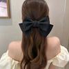 New Korean Black Bow Hair Tie Scrunchies Women Elegant Silk Elastics Hair Band Ponytail Hold Headdress Hair Accessories