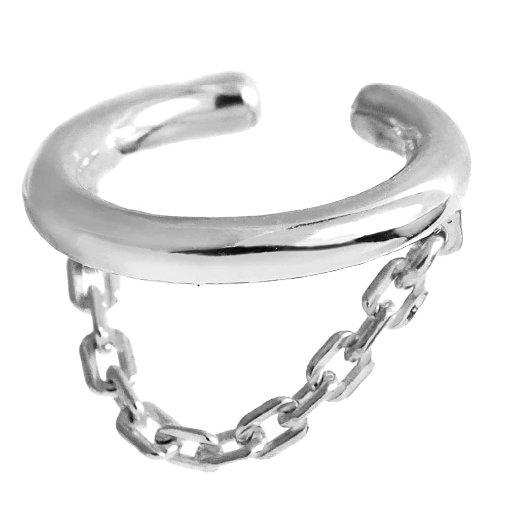 

Серьга-кафф, серебряная цепочка для аксессуаров, простая, на одно ухо, продана, серебряная, pi0539-sv [Бренд 2PIECES] Мужская