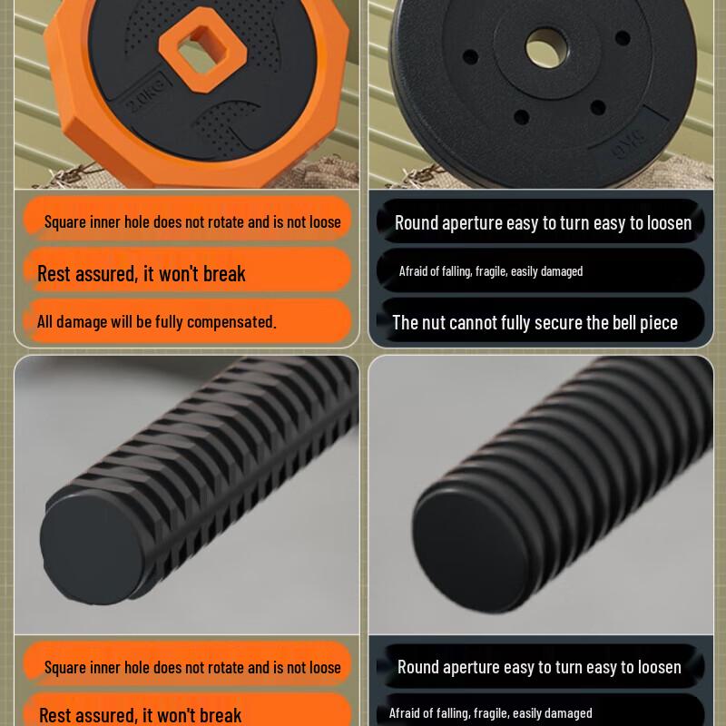 Aisheng 20kg Adjustable 3-in-1 Dumbbell Barbell Kettlebell Set