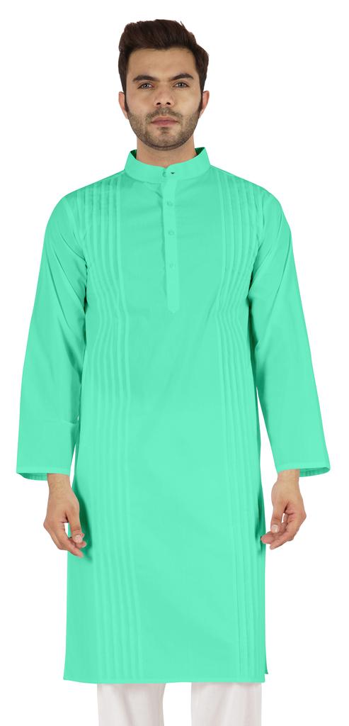 Atasi Cotton Kurta Solid Ethnic- Festive Long Shirt W  Pintuck Traditional Indian Wear For
