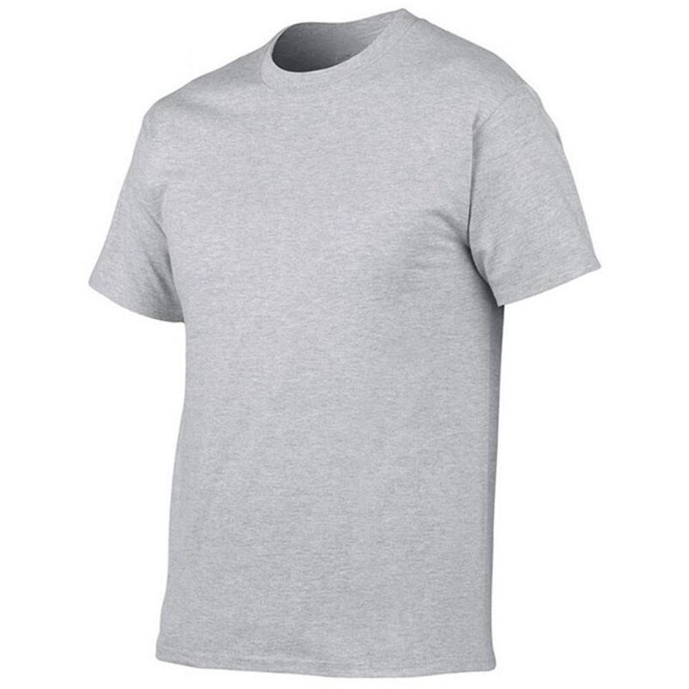 Short Sleeve T-shirt for Men Loose Fit Pure Color Black White Simple Summer T-shirt Round Neck Top