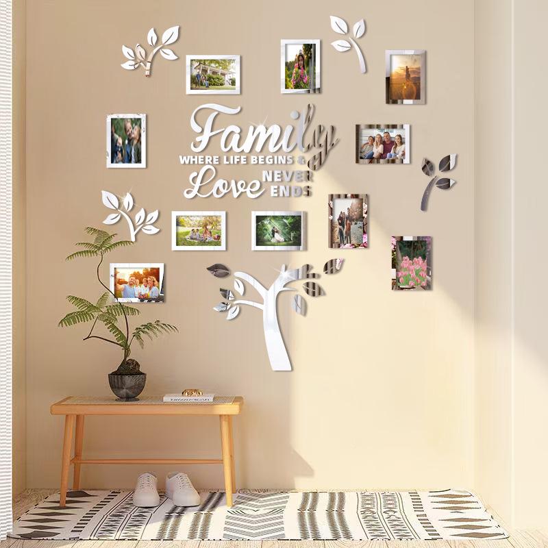 3D Acrylic Family Tree Wall Sticker Photo Frame Display for Living Room