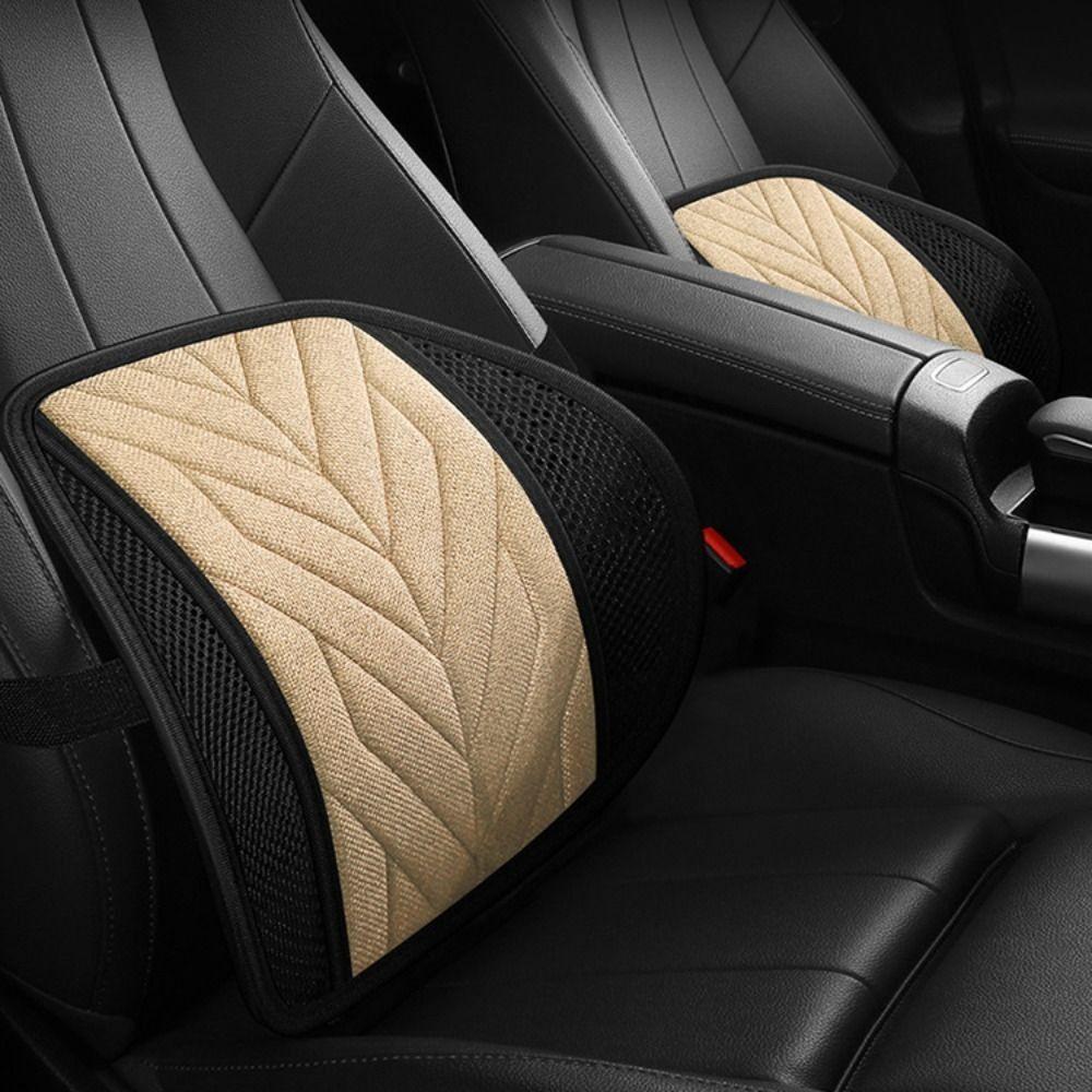 

Support Pad Car Lumbar Pillow Breathable Car Seat Office Chair Anti-slip Car Cushion Pad Driver Brown Diagonal Stripe