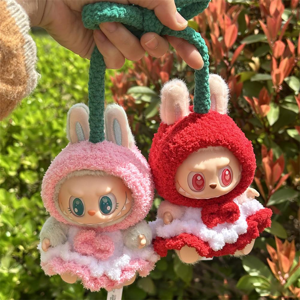 For 17cm Labubu Doll Clothes Fashion Clothes Swimwear Mermaid Clothes Color Match Cherry Suit Dolls Accessories Cute Decoration Little Clothes