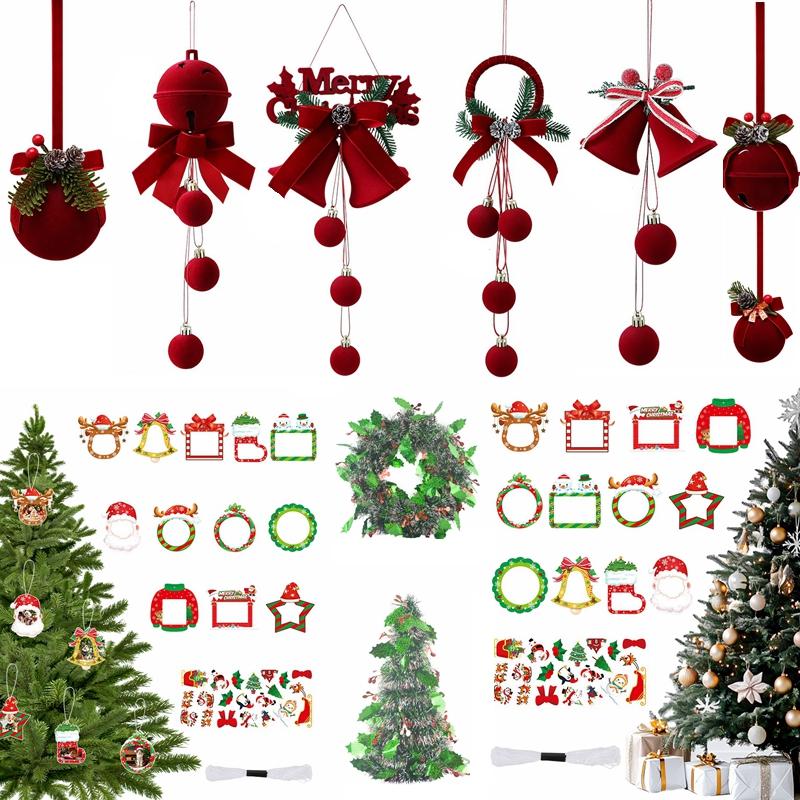Hanging Christmas Tree Pendent Family Photo Frame Christmas Tree Decorations New Year Xmas Window Display Ornament Supplies