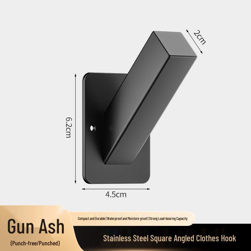 Stainless Steel No-Drill Wall Hook for Coats and Hats