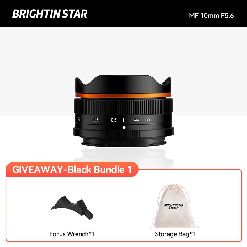 Brightin Star 10mm F5.6 Fisheye Wide Angle APS-C Mirrorless Camera Lens Fit For M4/3, Canon EF-M, Sony E, Nikon Z, Fuji X