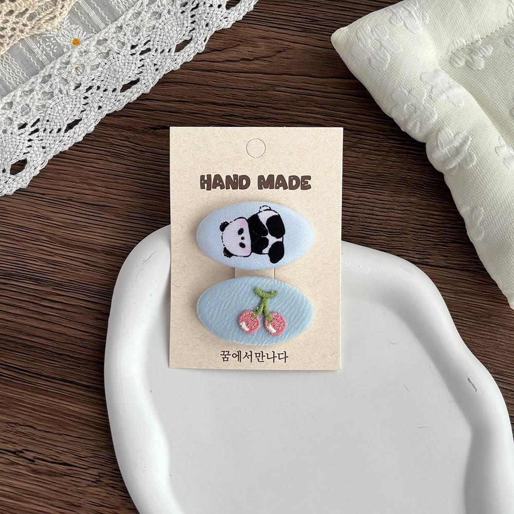Adorable Fruit Embroidery Hair Clips for Babies - No Damage, Perfect for Children's Hair Styling