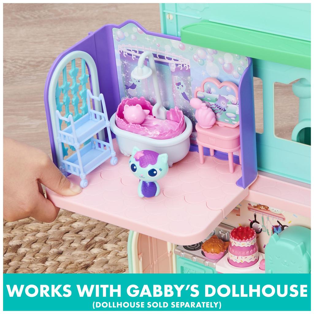 Gabby's Dollhouse Primp and Pamper Bathroom with Mercat Figure (Parallel Import)