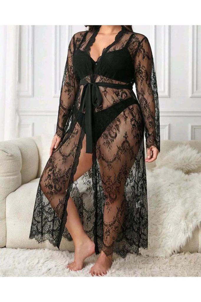 Women's Fashion New Dressing Gown Long Lace Dressing Gown