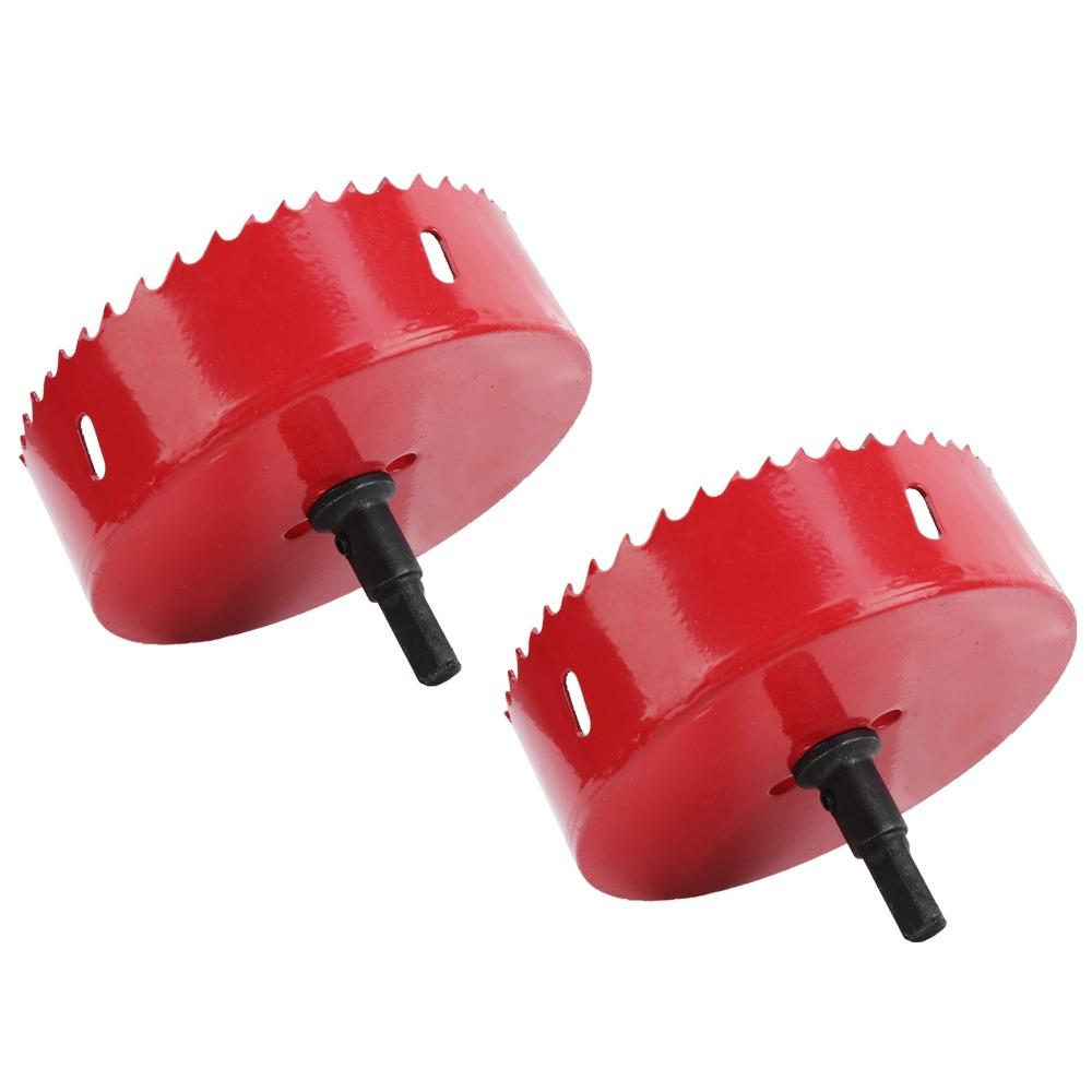 2pcs 115mm / 4.5in Bi-Metal Hole Saw 110mm / 4.3in HSS Hole Cutter Durable Hole Open Tool For Wood