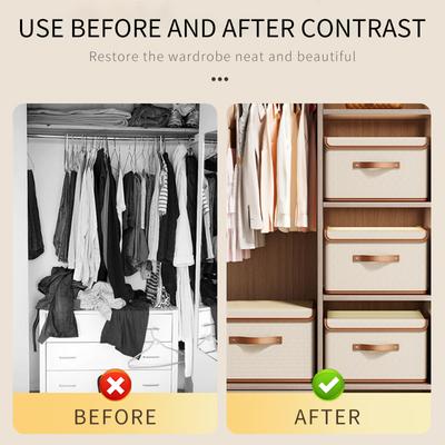 Large-Capacity Clothes Storage Box Fabric Foldable Clothes Quilt Storage Box With Lid Thickened Pp Plate For Household Dormitory