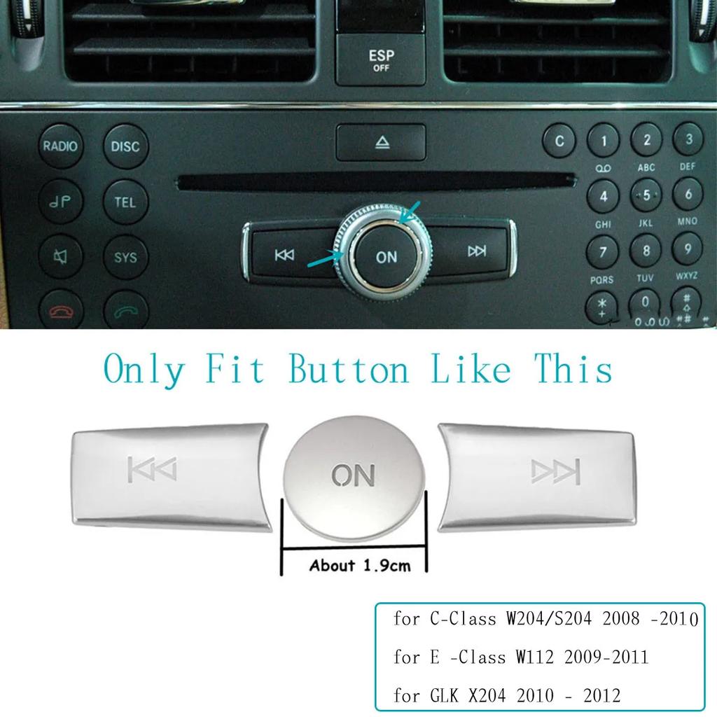 Car Multimedia Volume Radio ON Button Cover Trim Sticker Decal For Mercedes Benz A B C E GLA CIA ML GL SLK  W176 W246 W204 W212