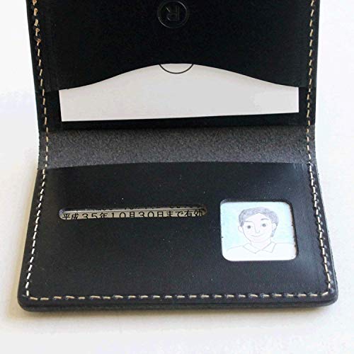 [Porco Rosso] Driver's License Case, Bi-fold, Men's & Women's, Cute, Slim, Genuine Leather, Tochigi Leather, Brand, Black [sokunou]