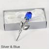 Valentines Day Gift Crystal Glass Rose Flower Figurines Craft Favors Lovers Gift Souvenir Wedding Decoration Ornaments Gift Box