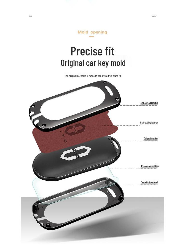 Huawei AITO M5/M7 2023 Leather Key Case: Advanced Metal Protective Shell with Buckle for Men and Women