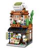 LOZ 1656 City Street Matcha Cukrárna se zeleným čajem Architektura DIY Mini bloky Cihly Stavebnice Hračka pro děti Dárek Bez krabice