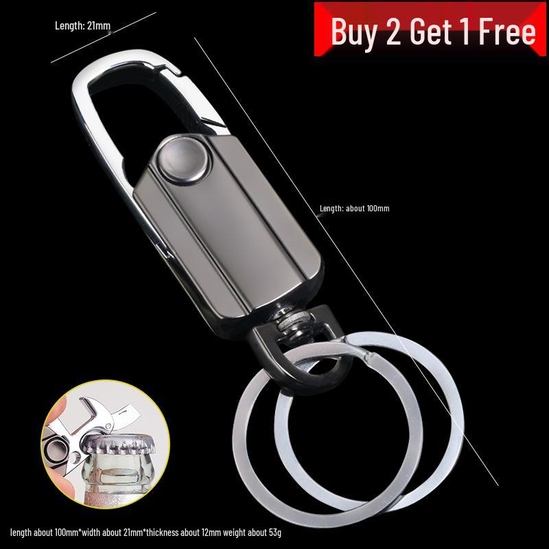 Men's Titanium Alloy Key Chain Pendant with Stainless Steel Ring