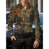 Herren-Langarmhemden, Retro-Stil bedruckte Jungen-Printhemden, florale Paisley-Herrenhemden