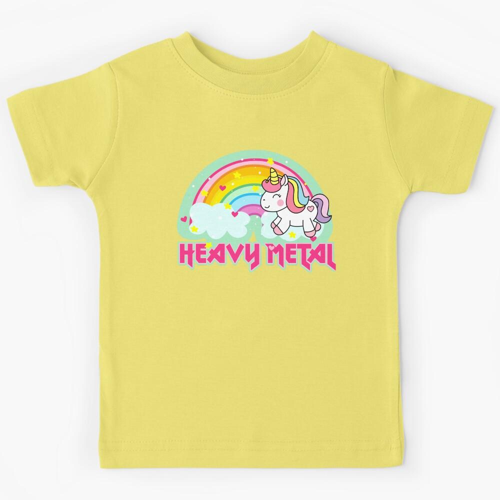Heavy Metal rainbow unicorn Kids T-Shirt 160