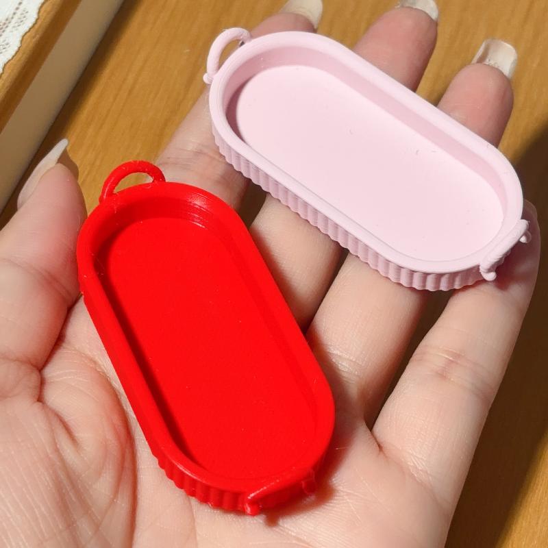 1Pcs 1:12 Dollhouse Miniature Elliptical Plate Simulation Kitchen Tableware Model Doll House Scene Decoration Accessories