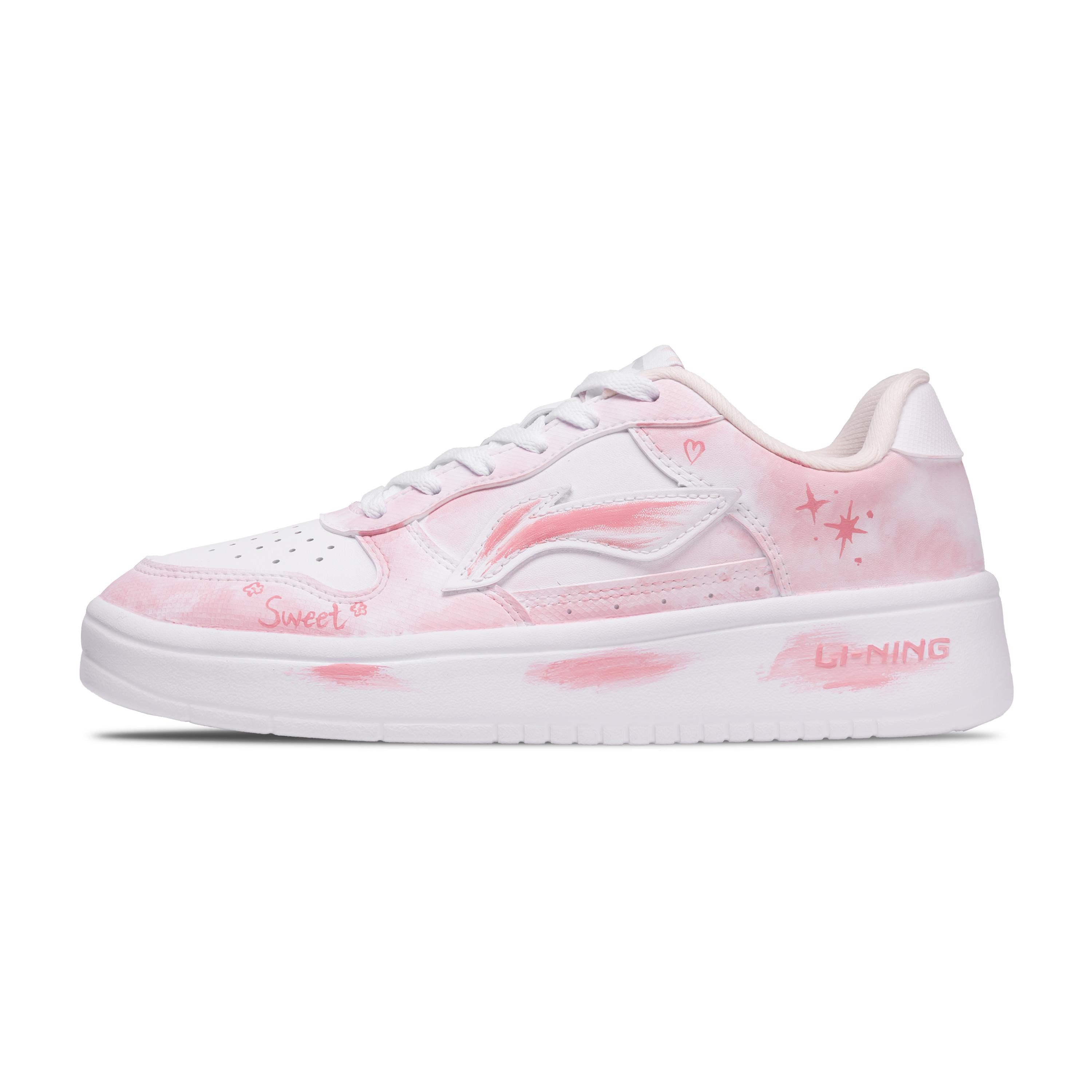 

Li Ning Floating Boat Height Increasing Abrasion Resistant Lightweight Low top Skateboard Shoes Women s Pink White AGCS420-6(Team1442-sweet) 38