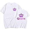 Couple T-shirts King Queen Printing T-shirt Women Men Lover Short Sleeve Summer Cool Valentine's Day Tops Tees