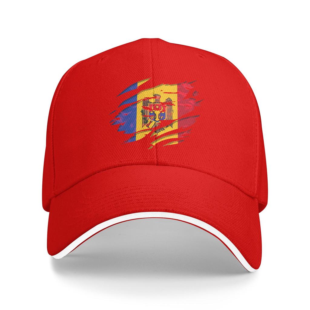 Ripped Rip Open Moldova Flag Palm Baseball Cap Tennis Skate Sun Visor Trucker Hat Couple WomenFashion Print Baseball Caps