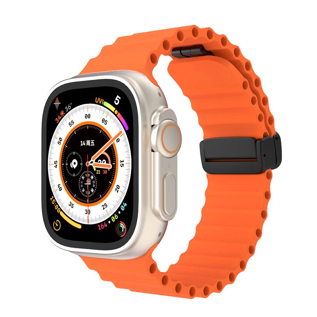 Ocean for Apple Watch Ultra Band 49mm 45mm 44mm 40mm 41mm 38mm Magnetic Strap Silicone correa Bracelet iWatch Series 9 8 7 6 SE