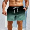 Gradient print men's casual fashion sports shorts loose and comfortable gym men's swimwear beach shorts