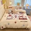 Thickened Milk Fleece Bed Four-Piece Set Coral Flannel Quilt Cover Children'S Bedding Sheets Three-Piece Set