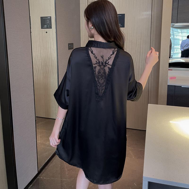 Сексуальная Пижама Женская Шифоновая Рубашка Стиль Бойфренд Сексуальное Нижнее Белье Форма Соблазнение Ночная Рубашка Страсть Бесплатно L