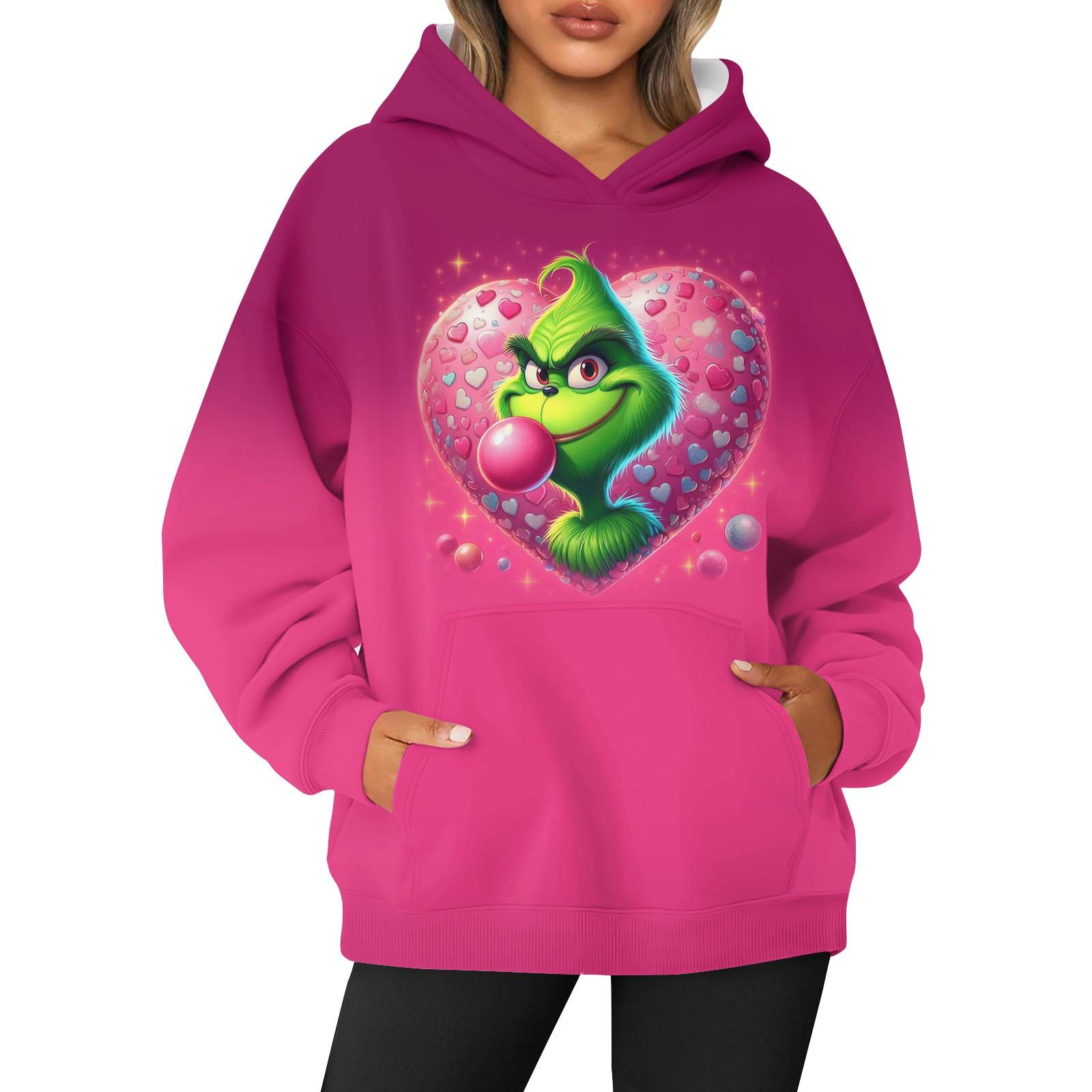 

Женская толстовка с капюшоном и круглым вырезом, длинными рукавами и цветочным принтом XL розовый