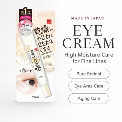 SANA Nameraka Honpo Wrinkle Eye Cream N Anti-aging Cream for the Skin Around the Eyes with Retinol and Soy Milk, 30 G