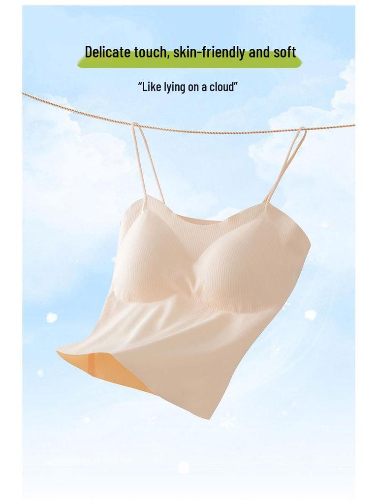 Geripptes Damen-Camisole mit Brustpolstern - Sommer-Weste BH & Oberbekleidungstop