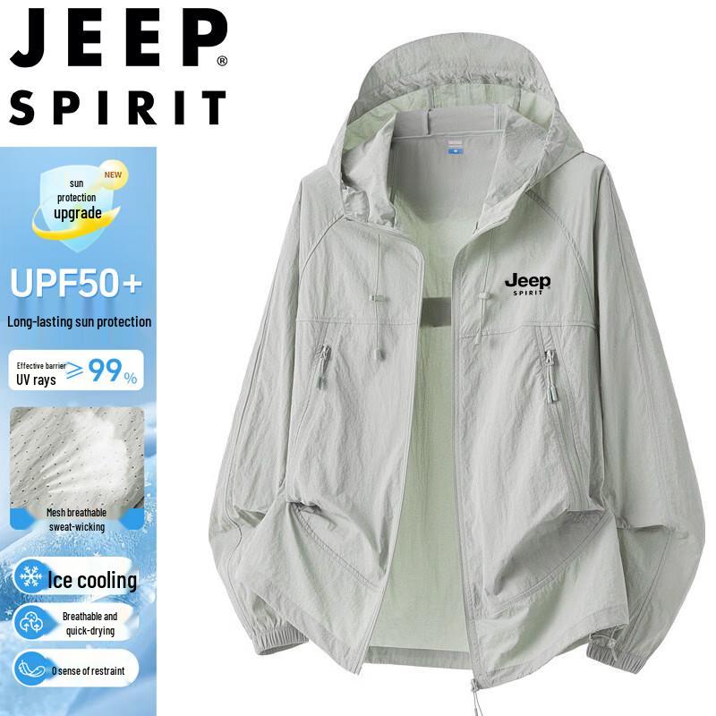JEEP SPIRIT Men s Lightweight Hooded UV Protection Jacket L