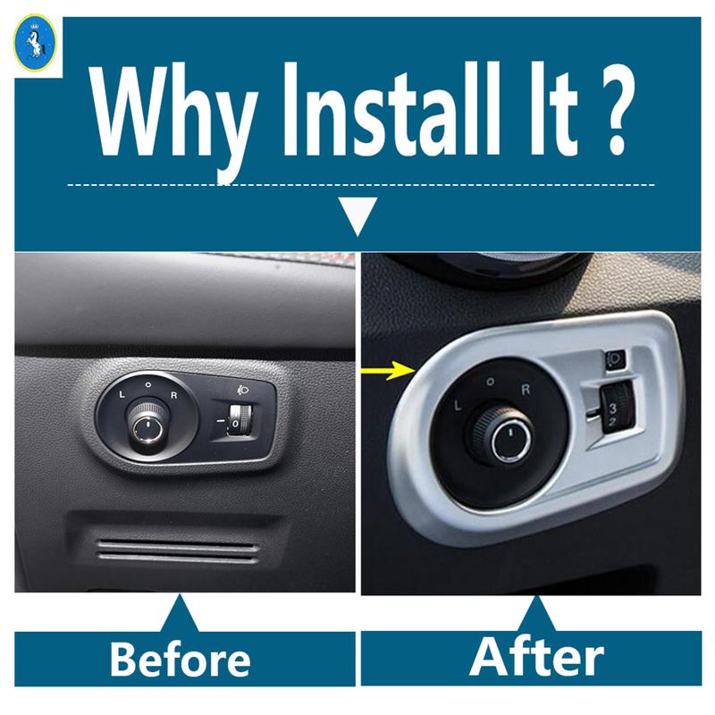 ABS Head Lights Switch Button Cover Trim For MG ZS 2018 - Matte / Carbon Fiber Look Car Interior Accessories