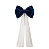 Mesh Tulle Large Velvet Christmas Bow Ornaments Tree Bow with Long Tails  Wedding