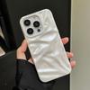 Perleťově bílé skládané texturované pouzdro pro iPhone 16 13 14 11 12 Pro Max 15 Plus Stylový lesklý měkký zadní kryt z TPU