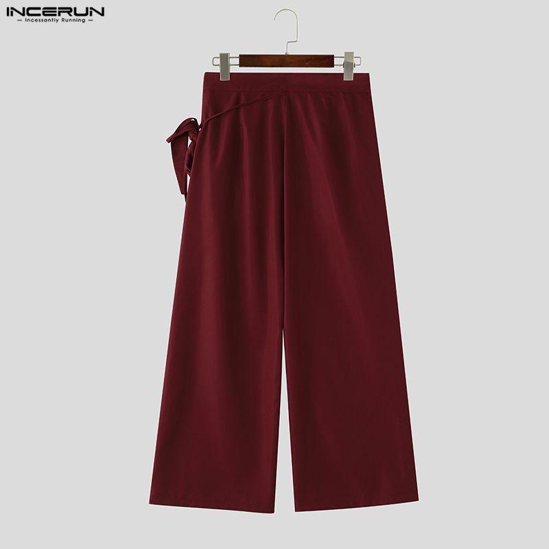 INCERUN Herren Lässige High Waist Reißverschluss Seitenstreifen Lässige Hose Hosen