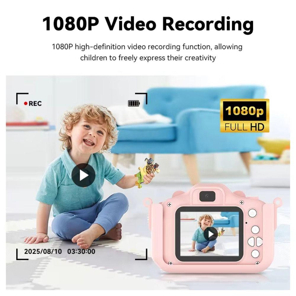 HD 1080P Toddler Digital Camera Silicone Cases Kids Camera Cute Design Video Camera  Birthday Gifts